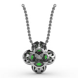 Flower Emerald and Diamond Pendant 