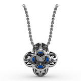Flower Sapphire and Diamond Pendant 