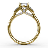 Three-Stone Engagement Ring With Tapered Baguettes