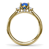 Three Stone Sapphire and Diamond Ring