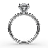 Classic Diamond Halo Engagement Ring with a Gorgeous Side Profile