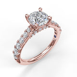 Delicate Classic Engagement Ring with Delicate Side Detail