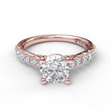 Delicate Classic Engagement Ring with Delicate Side Detail
