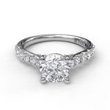 Delicate Classic Engagement Ring with Delicate Side Detail