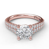 Double Row Graduated Engagement Ring