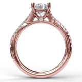 Delicate Late Twist Diamond Engagement Ring