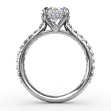 Classic Round Diamond Solitaire Engagement Ring With Hidden PavÃ© Halo