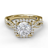 Cushion Halo Twist Engagement Ring