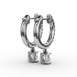 Oval Diamond Drop Earrings 