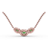 Three Stone Oval Pendant 