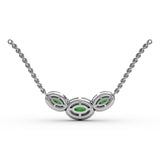 Three Stone Oval Pendant 