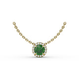 Magnolia Emerald and Diamond Necklace