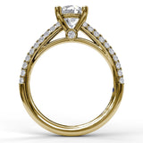 Double Row Diamond Engagement Ring