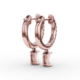 Emerald Cut Diamond Drop Earrings 