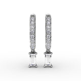 Emerald Cut Diamond Drop Earrings 