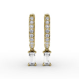 Emerald Cut Diamond Drop Earrings 