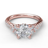 Modern Three Stone Engagement Ring
