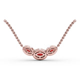 Three Stone Oval Pendant 