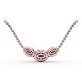 Three Stone Oval Pendant 