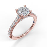 Delicate Classic Engagement Ring with Delicate Side Detail