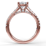 Delicate Classic Engagement Ring with Delicate Side Detail