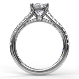 Delicate Classic Engagement Ring with Delicate Side Detail