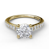 Delicate Classic Engagement Ring with Delicate Side Detail