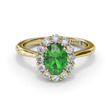 Double Row Diamond Engagement Ring