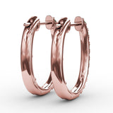 Alternaing Emerald and Diamond Hoop Earrings 