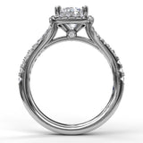 Classic Halo With A Twist Engagement Ring