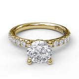 Classic Pave Round Cut Engagement Ring