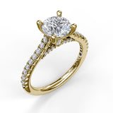 Classic Diamond Engagement Ring with Beautiful Side Detail