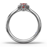 Blooming Halo Ruby and Diamond Ring 