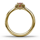Blooming Halo Ruby and Diamond Ring 