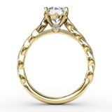 Classic Diamond Solitaire Engagement Ring With Diamond Twist Band