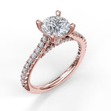 Classic Diamond Engagement Ring with Beautiful Side Detail
