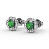 Vintage Channel Setting Stud Earrings 