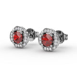 Vintage Channel Setting Stud Earrings 