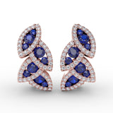 Glam Galore Sapphire and Diamond Leaf Earrings