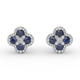 Endless Bliss Sapphire and Diamond Cluster Studs