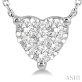 1/4 Ctw Lovebright Diamond Heart Pendant With Chain in 14K White Gold