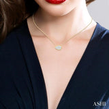 1/6 Ctw Pear Shape Lovebright Diamond Pendant With Chain in 14K Yellow and White Gold