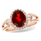 14KT Gold Ladies Garnet Fashion Ring