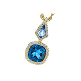 14KT Gold Blue Topaz Necklace