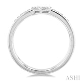 1/4 Ctw Double Row Pear Shape Lovebright Round Cut Diamond Ladies Ring in 10K White Gold