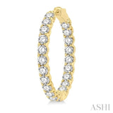 8 Ctw Inside-Out Round Cut Diamond Hoop Earrings in 14K Yellow Gold