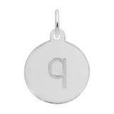 Petite Initial Disc - Lower Case Block q