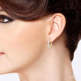 1 Ctw Graduated Round Cut Diamond Fashion Hoop Earrings in 14K Yellow Gold