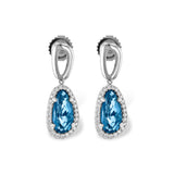 14KT Gold Blue Topaz Earrings