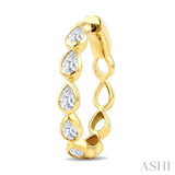 1 Ctw Bezel Set Pear Cut Diamond Fashion Hoop Earrings in 14K Yellow Gold